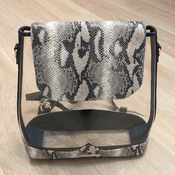 Kelly Wynne Clear BYO Backpack Snakeskin Leather Transparent Clear Stadium Bag - Picture 11 of 11